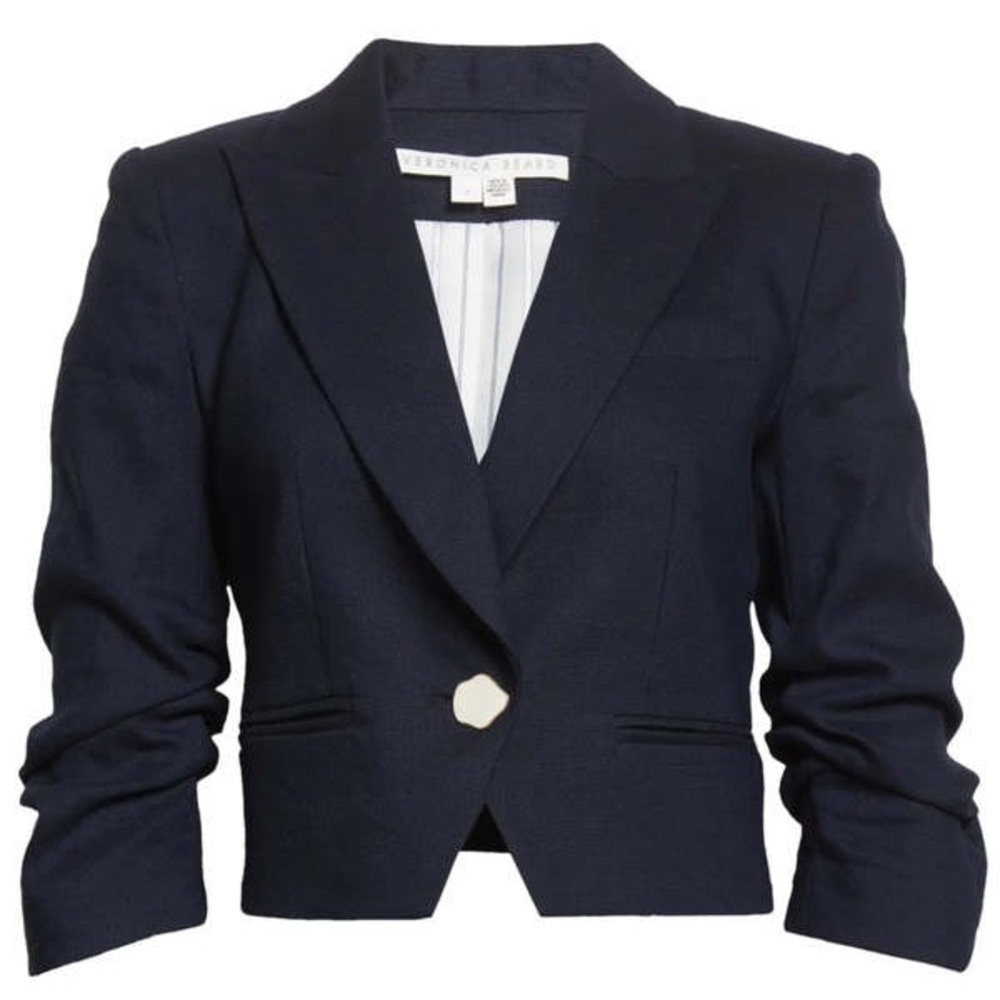 SOLD Veronica Beard Delpha Linen Blazer Navy Blue Size 8
